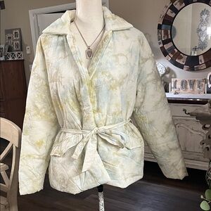 Blank NYC Pastel Tie-Dye Belted Puffer Jacket